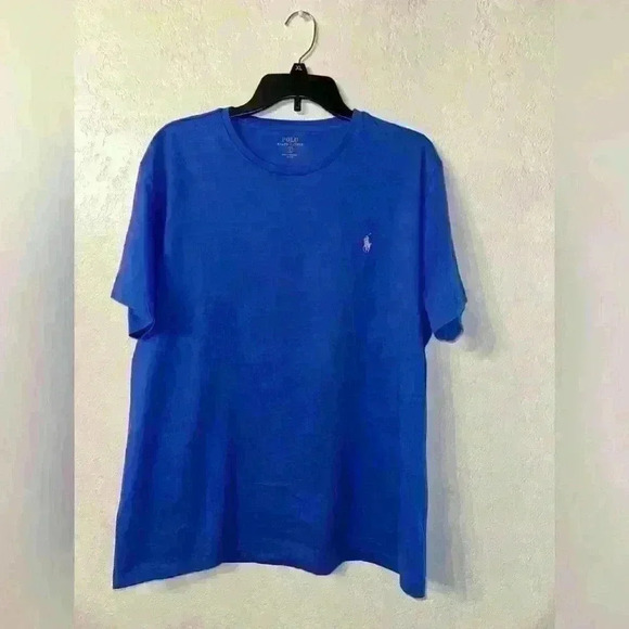 RALPH LAUREN POLO Men SHIRT~BLUE~LRG With PINK POLO - Picture 1 of 4